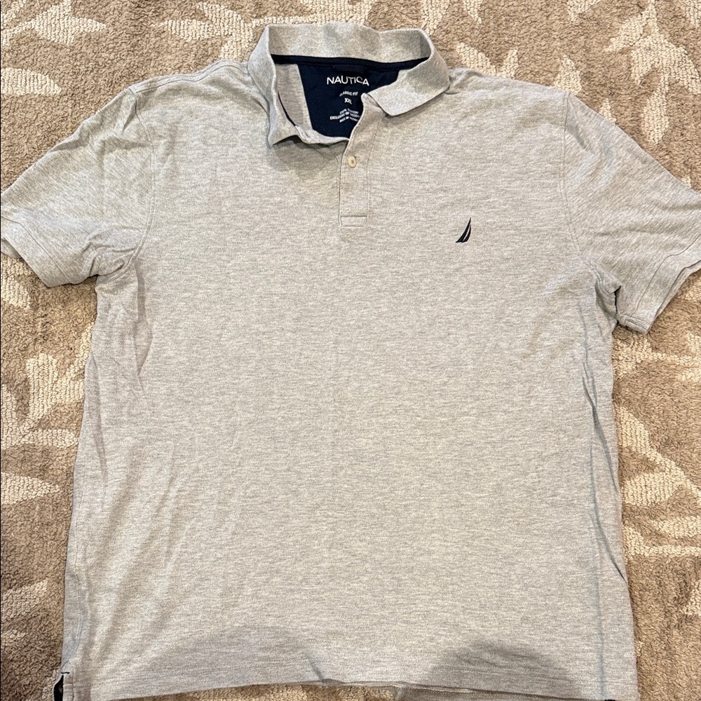 Nautica Men's Heather Gray Polo Shirt